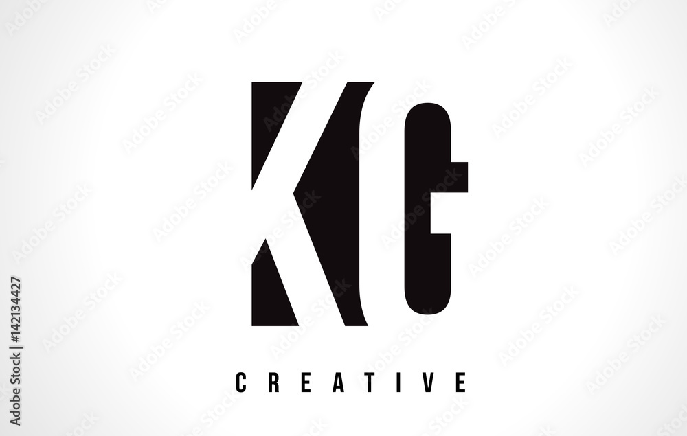 Fototapeta premium KG K G White Letter Logo Design with Black Square.