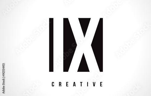 IX I X White Letter Logo Design with Black Square.