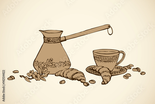 Vector still life of flavored coffee