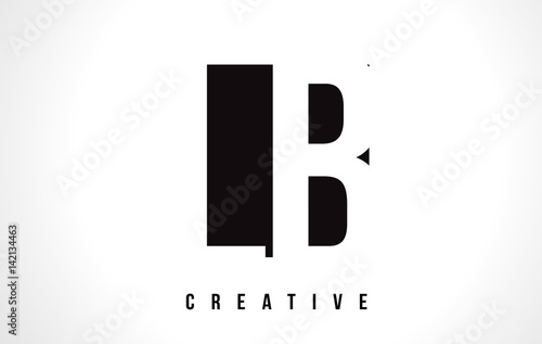 LB L B White Letter Logo Design with Black Square.
