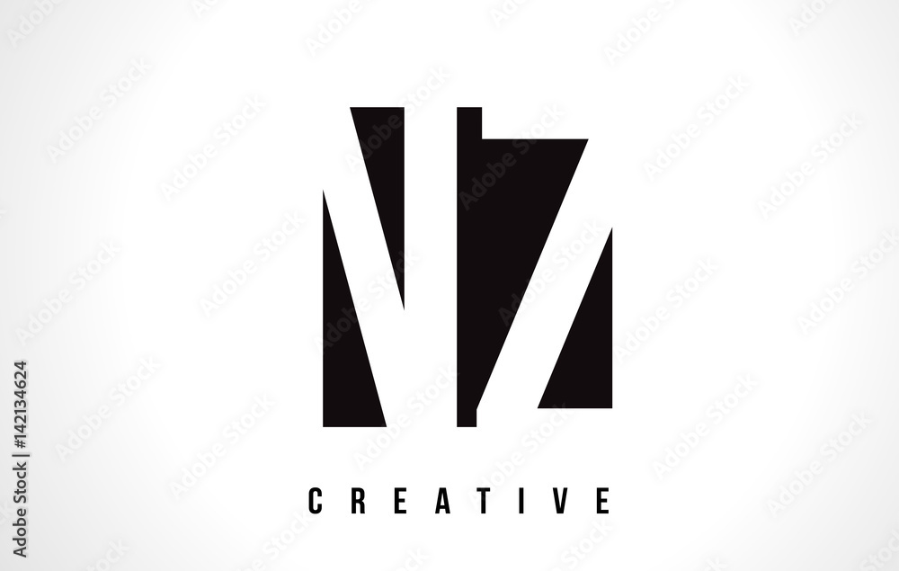 NZ N Z White Letter Logo Design with Black Square. Stock Vector | Adobe ...