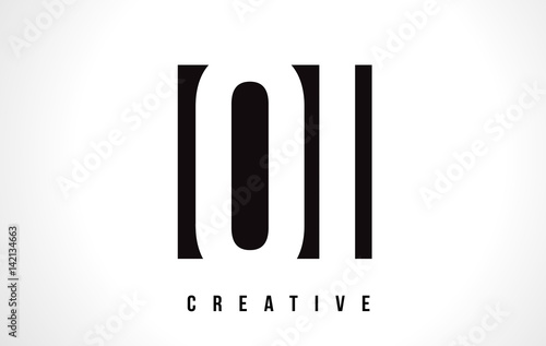 OI O I White Letter Logo Design with Black Square.