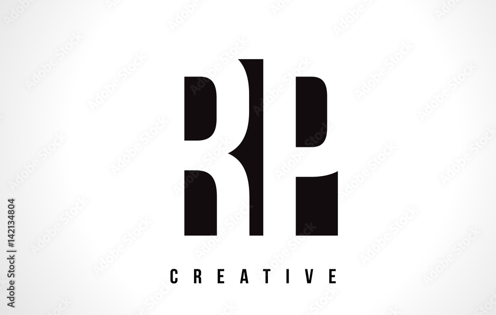 RP R P White Letter Logo Design with Black Square. RP R P White Letter Logo Design with Black Square.