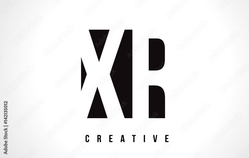 XR X R White Letter Logo Design with Black Square. XR X R White Letter Logo Design with Black Square.
