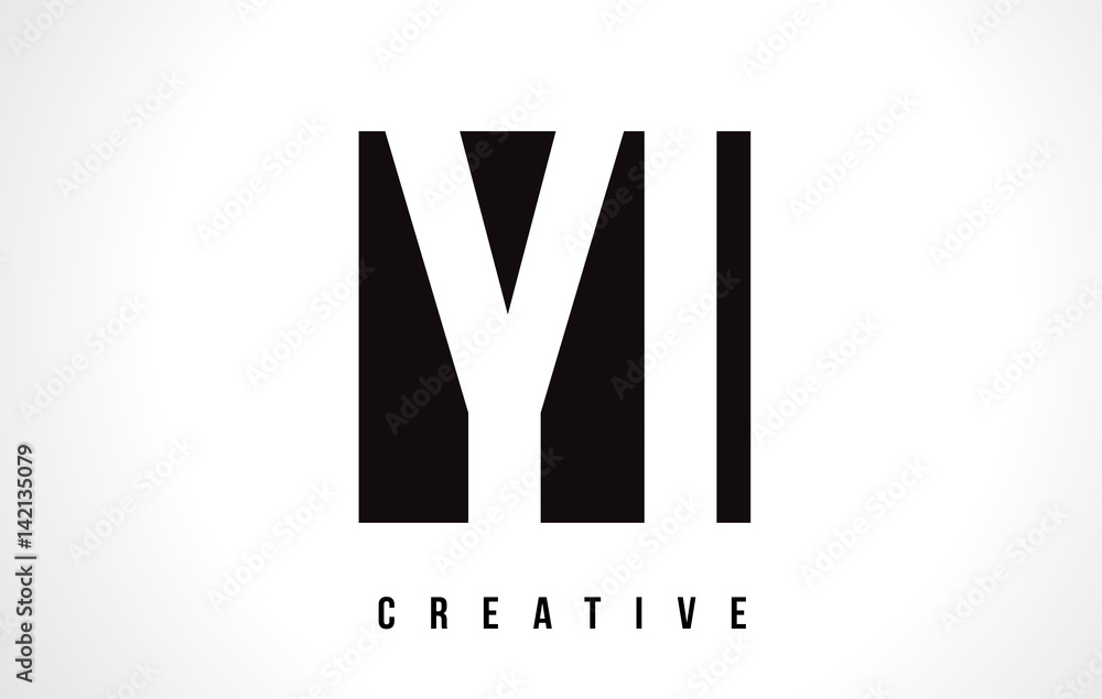 YI Y I White Letter Logo Design with Black Square. YI Y I White Letter Logo Design with Black Square.
