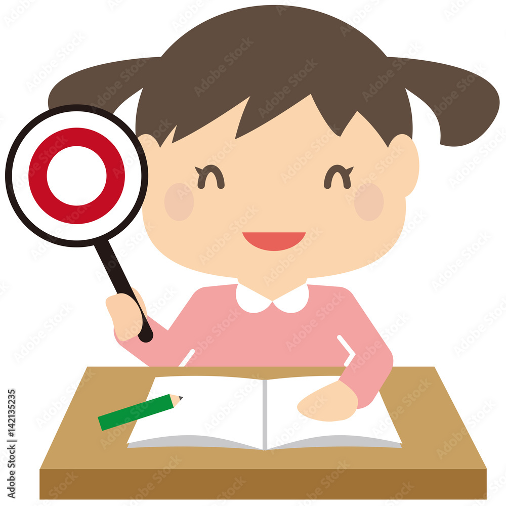 勉強するかわいいツインテールの女の子 正解 勉強するかわいいツインテールの女の子 正解