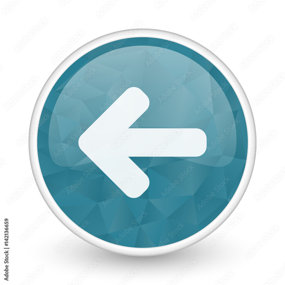 Left arrow brillant crystal design round blue web icon. Left arrow brillant crystal design round blue web icon.