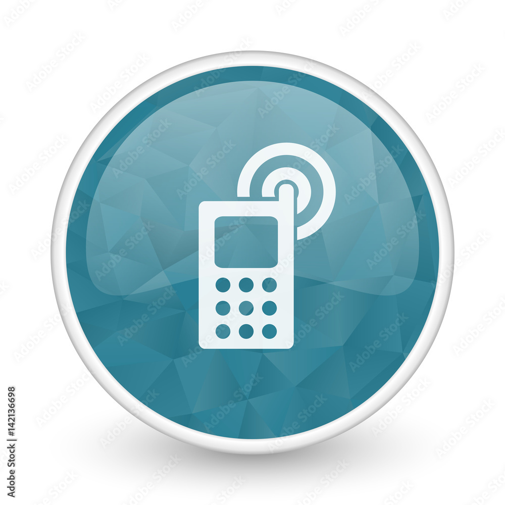 Phone brillant crystal design round blue web icon. Phone brillant crystal design round blue web icon.