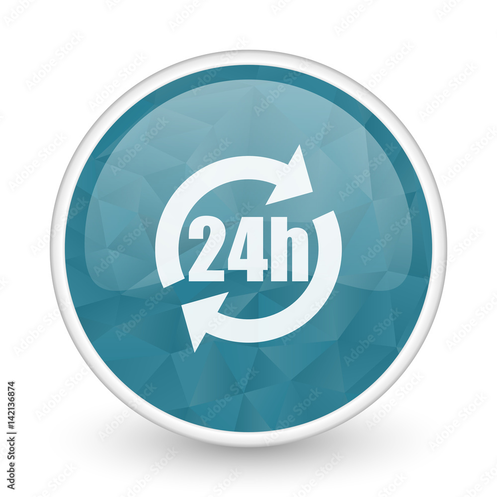 Obraz premium 24h brillant crystal design round blue web icon.
