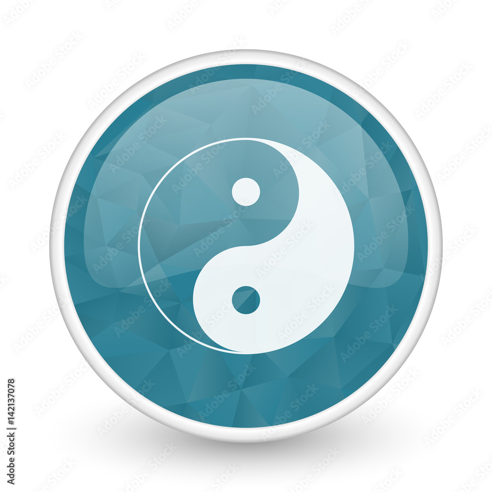 Ying yang brillant crystal design round blue web icon. Ying yang brillant crystal design round blue web icon.