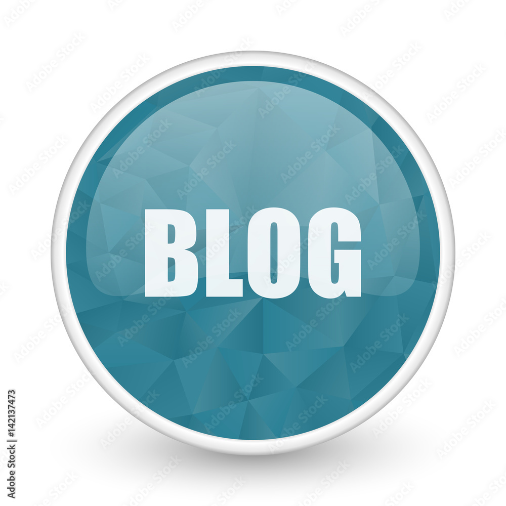 Blog brillant crystal design round blue web icon. Blog brillant crystal design round blue web icon.