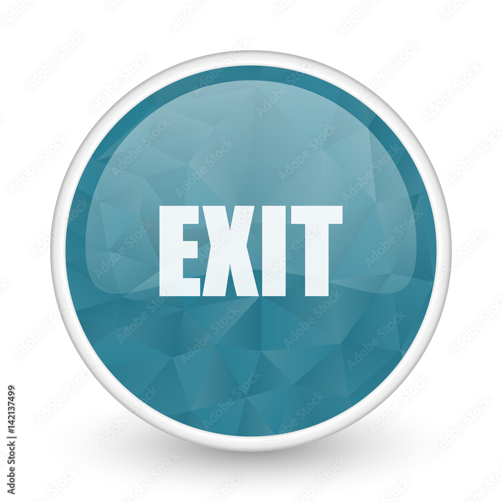 Exit brillant crystal design round blue web icon. Exit brillant crystal design round blue web icon.