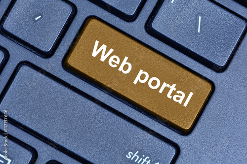 Web portal words on computer keyboard photo