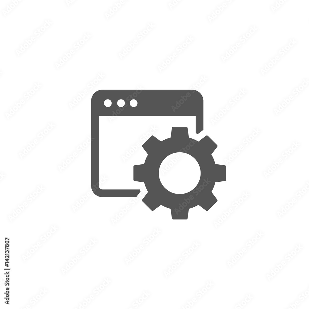 Vector Cog Settings Icon Symbol. Black-white illustration Vector Cog Settings Icon Symbol. Black-white illustration