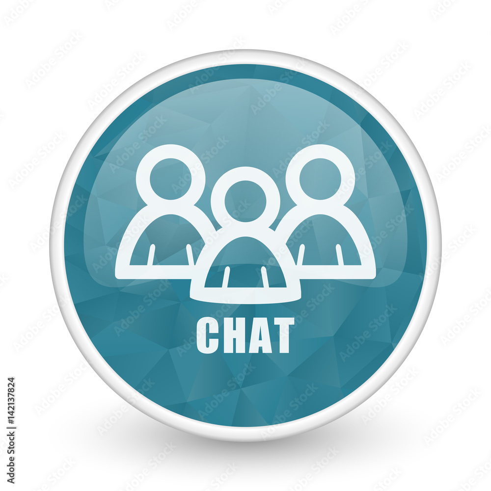 Chat brillant crystal design round blue web icon. Chat brillant crystal design round blue web icon.