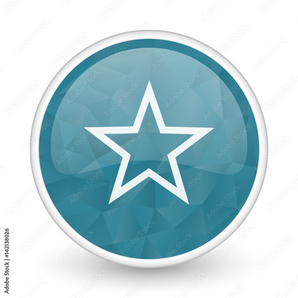 Star brillant crystal design round blue web icon. Star brillant crystal design round blue web icon.