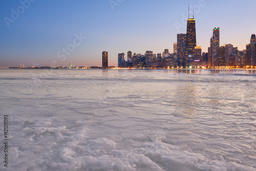 Winter view of Chicago skyline