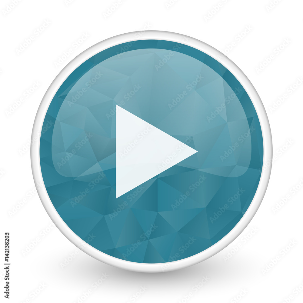 Play brillant crystal design round blue web icon. Play brillant crystal design round blue web icon.