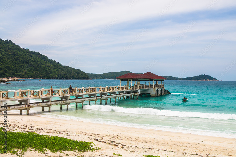 Pier on the beach at Pulau Perhentian, Malaysia. Pier on the beach at Pulau Perhentian, Malaysia.