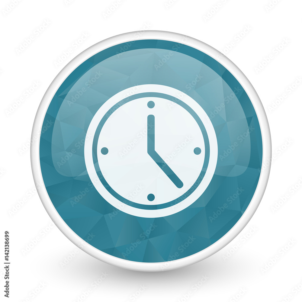 Time brillant crystal design round blue web icon. Time brillant crystal design round blue web icon.