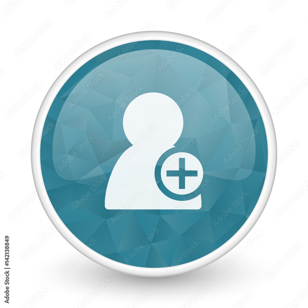 Add contact brillant crystal design round blue web icon. Add contact brillant crystal design round blue web icon.