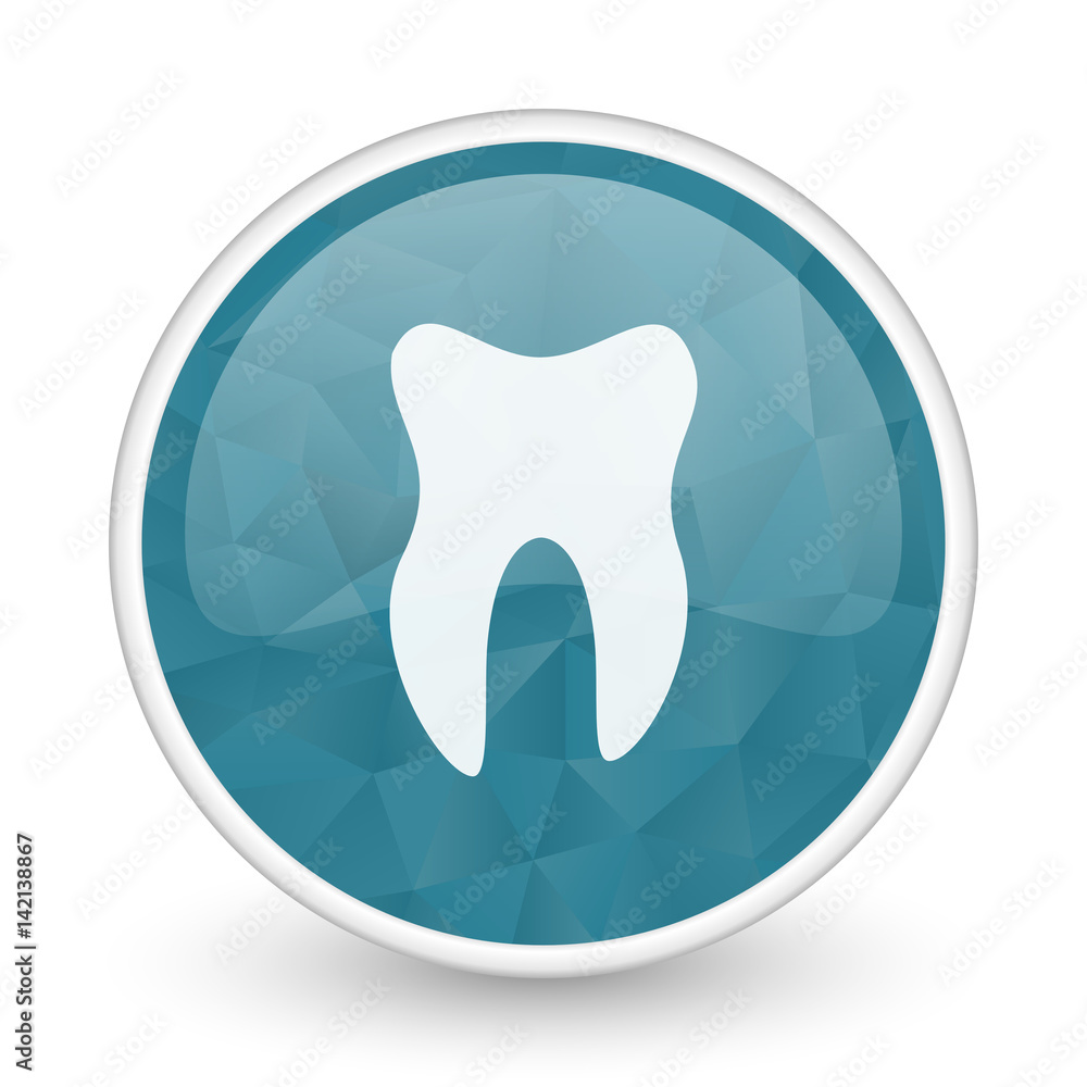 Tooth brillant crystal design round blue web icon. Tooth brillant crystal design round blue web icon.