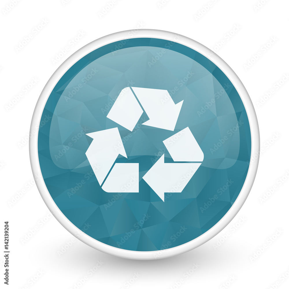 Recycle brillant crystal design round blue web icon. Recycle brillant crystal design round blue web icon.