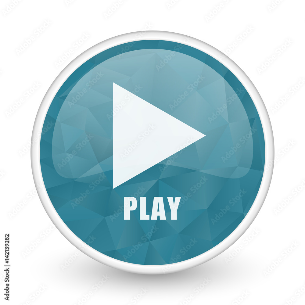Play brillant crystal design round blue web icon. Play brillant crystal design round blue web icon.