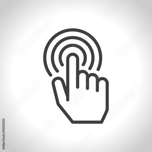 Click touch screen, hand icon. Vector Illustration