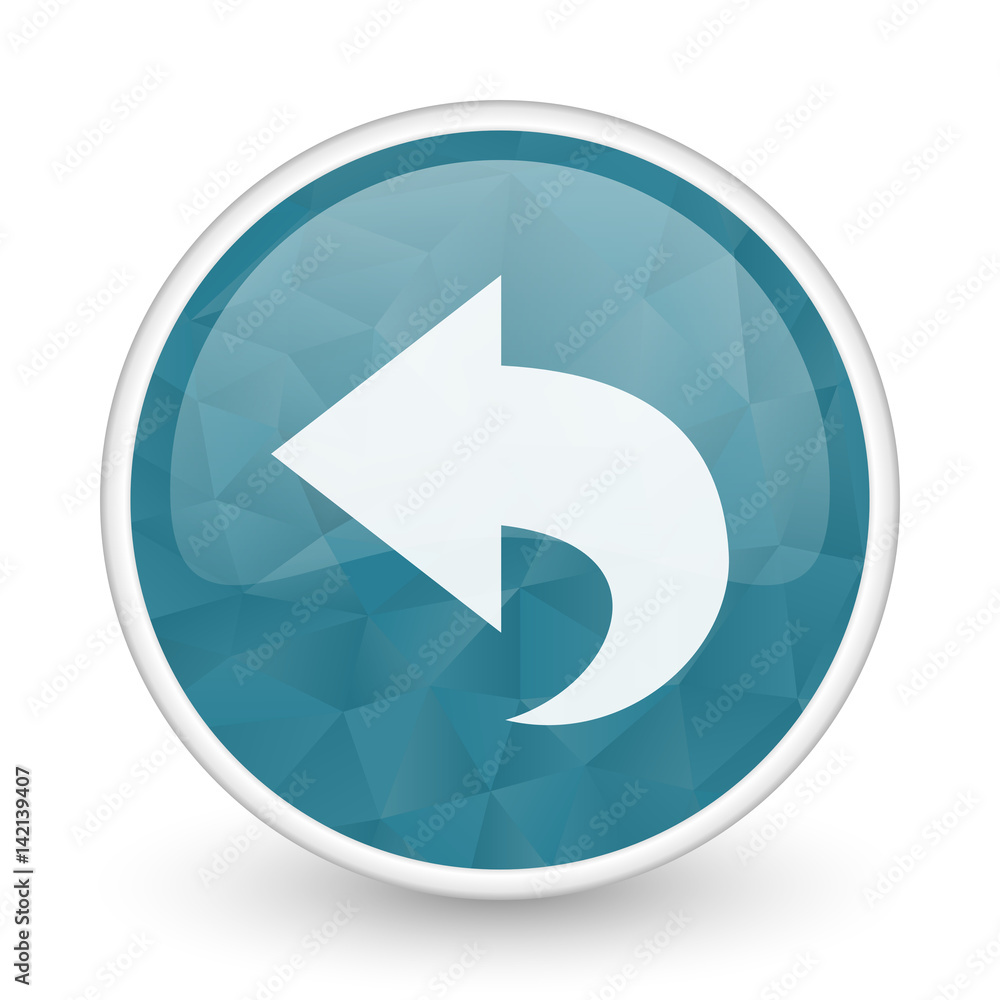 Back brillant crystal design round blue web icon. Back brillant crystal design round blue web icon.