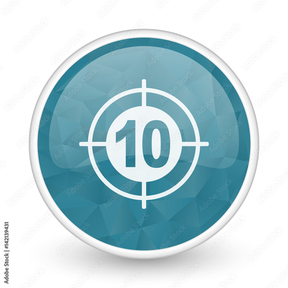 Fototapeta premium Target brillant crystal design round blue web icon.