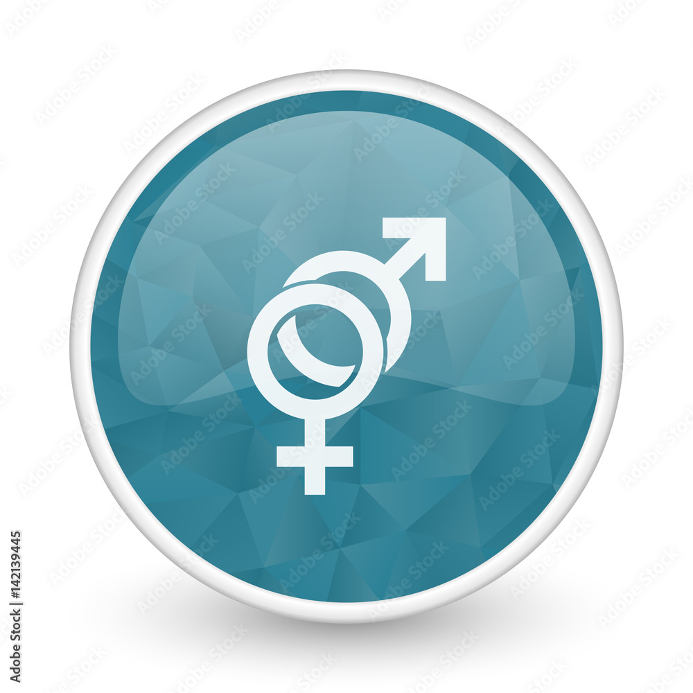 Sex brillant crystal design round blue web icon. Sex brillant crystal design round blue web icon.