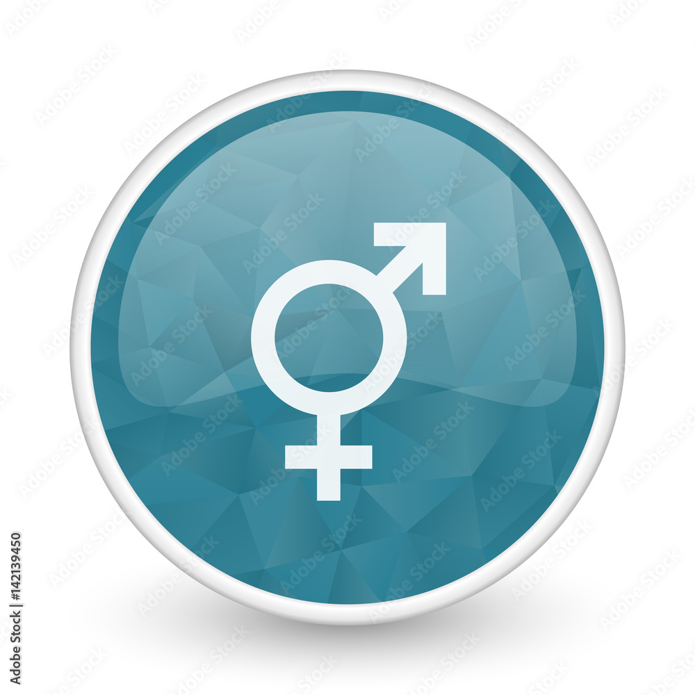 Sex brillant crystal design round blue web icon. Sex brillant crystal design round blue web icon.