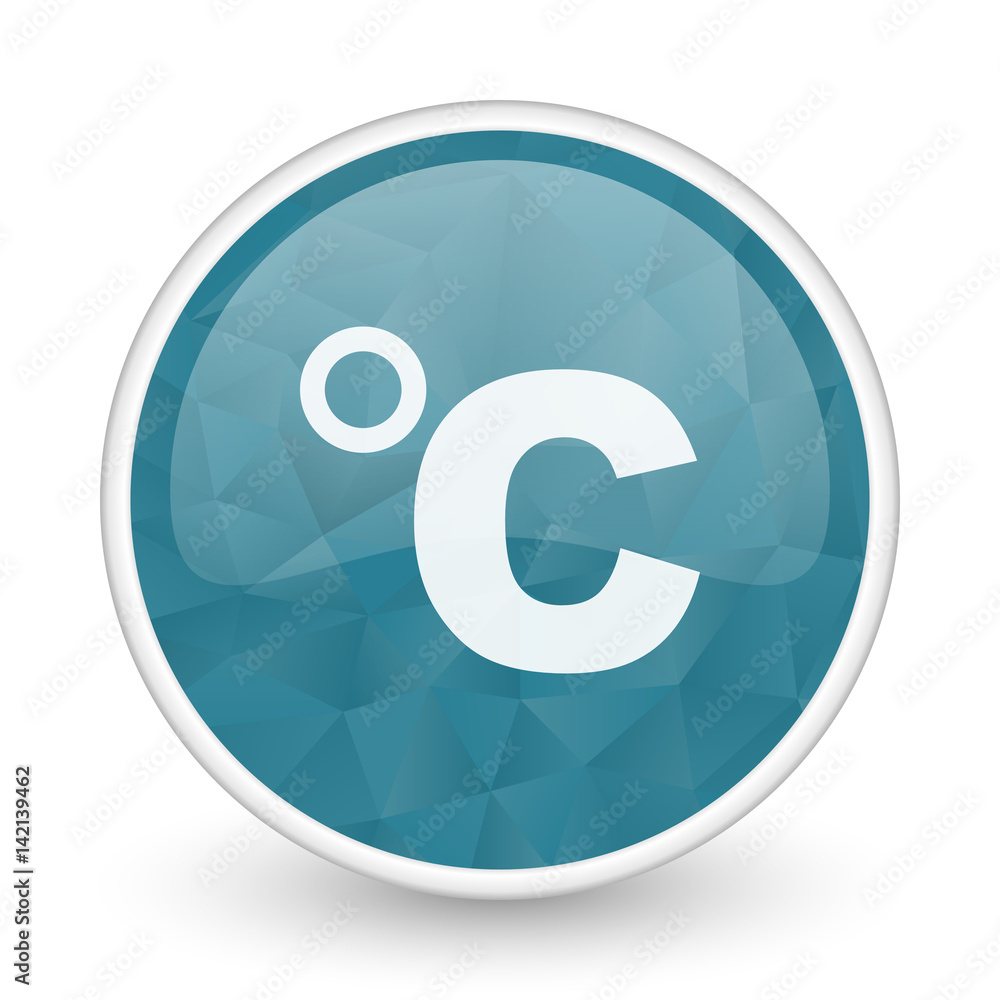 Celsius brillant crystal design round blue web icon. Celsius brillant crystal design round blue web icon.