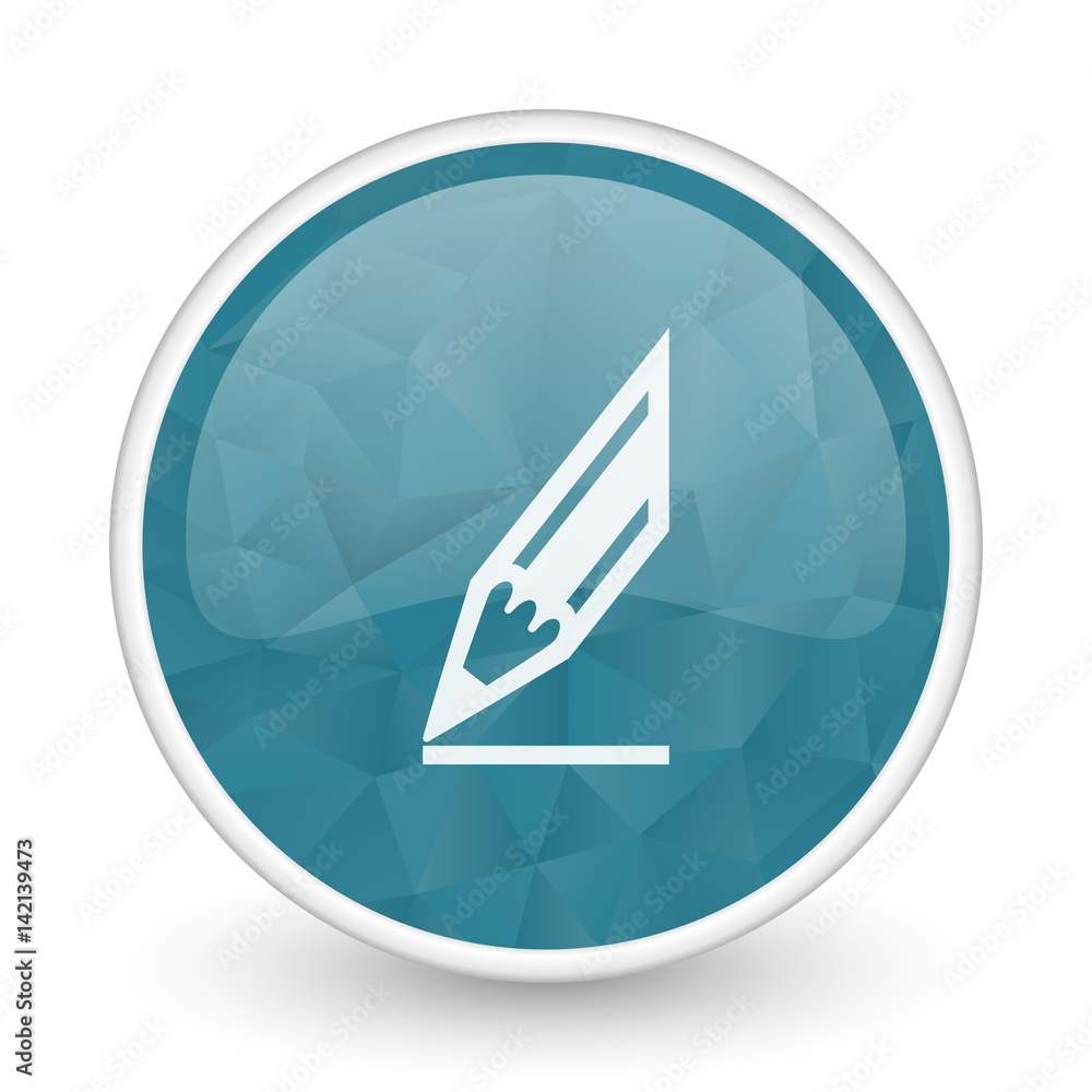 Pencil brillant crystal design round blue web icon. Pencil brillant crystal design round blue web icon.