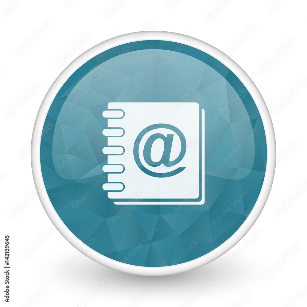 Address book brillant crystal design round blue web icon. Address book brillant crystal design round blue web icon.