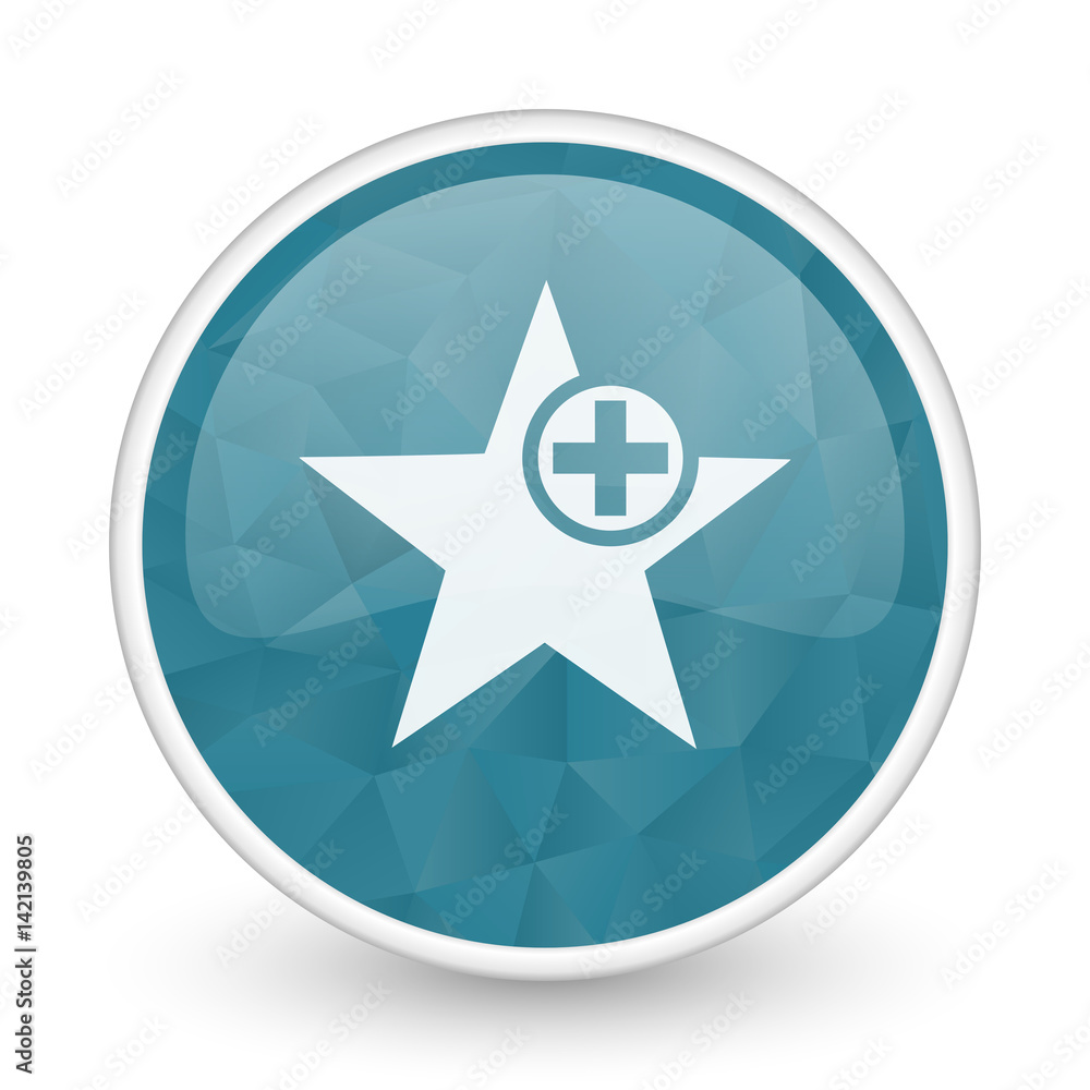 Star brillant crystal design round blue web icon. Star brillant crystal design round blue web icon.