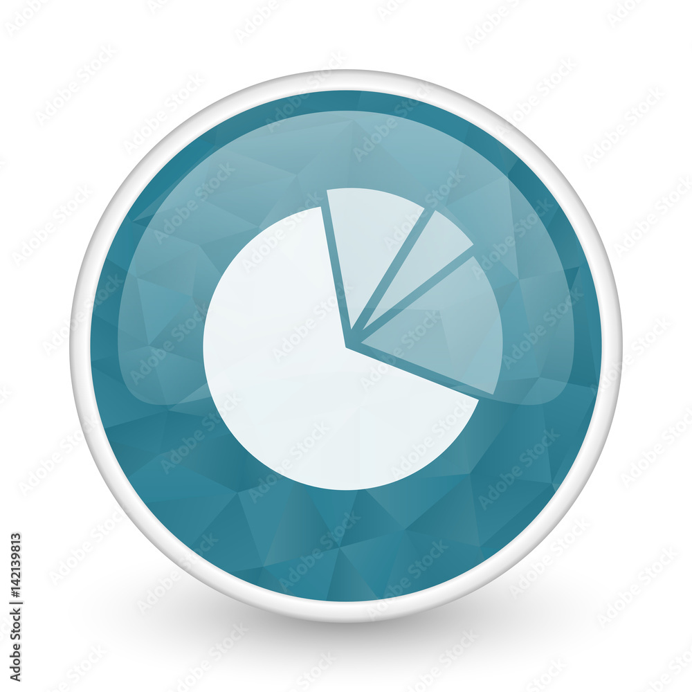 Diagram brillant crystal design round blue web icon. Diagram brillant crystal design round blue web icon.