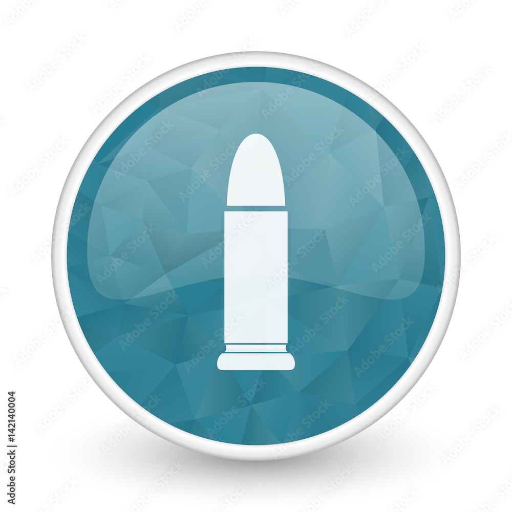 Ammunition brillant crystal design round blue web icon. Ammunition brillant crystal design round blue web icon.