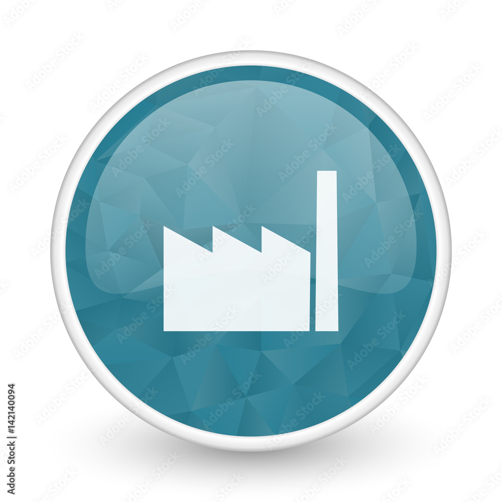 Factory brillant crystal design round blue web icon. Factory brillant crystal design round blue web icon.
