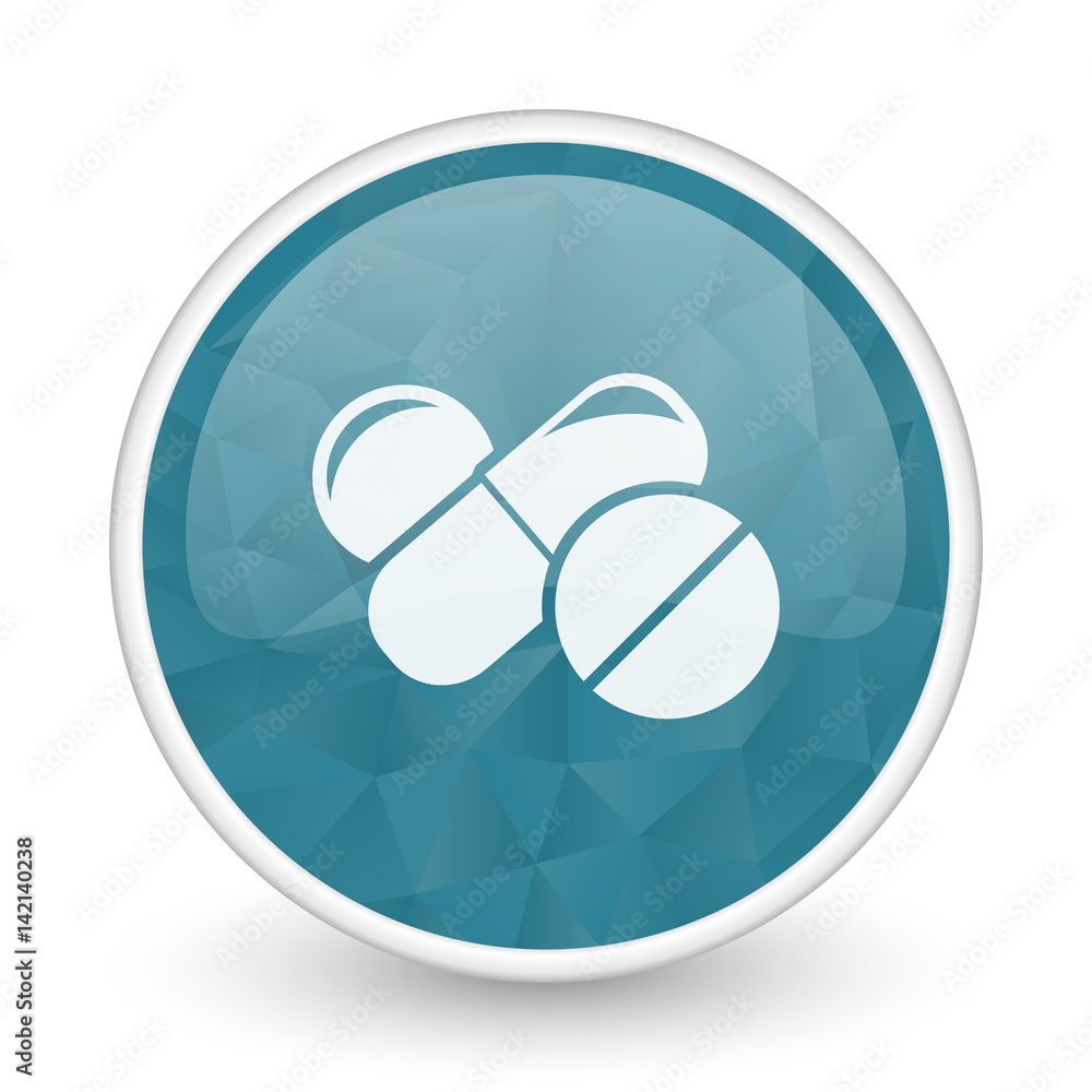 Medicine brillant crystal design round blue web icon. Medicine brillant crystal design round blue web icon.