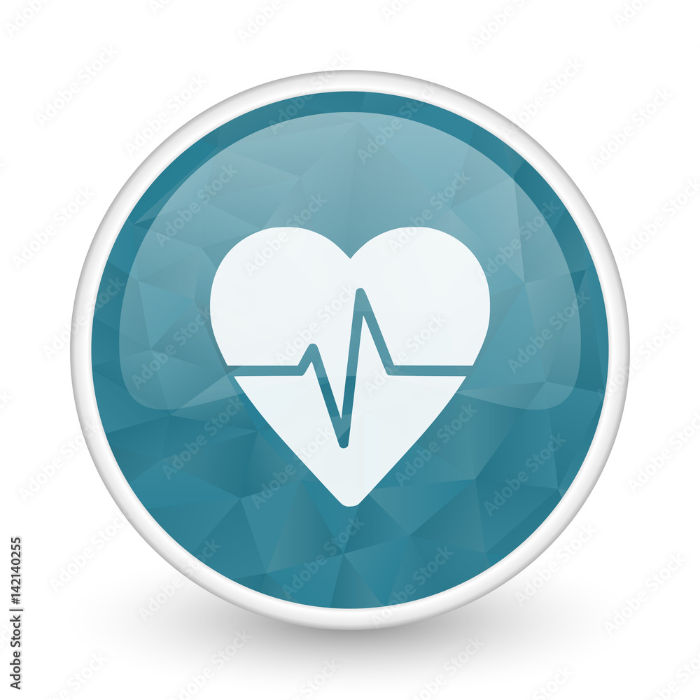 Pulse brillant crystal design round blue web icon. Pulse brillant crystal design round blue web icon.