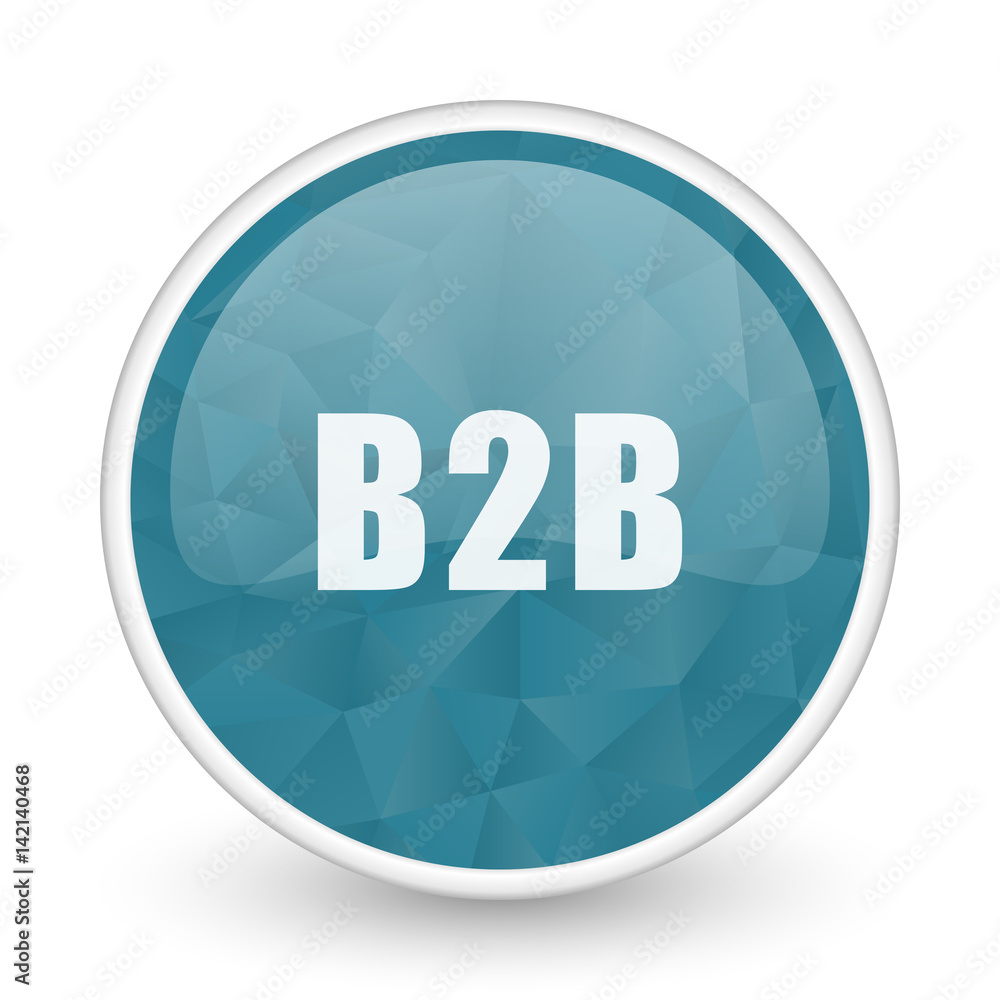 B2b brillant crystal design round blue web icon. B2b brillant crystal design round blue web icon.