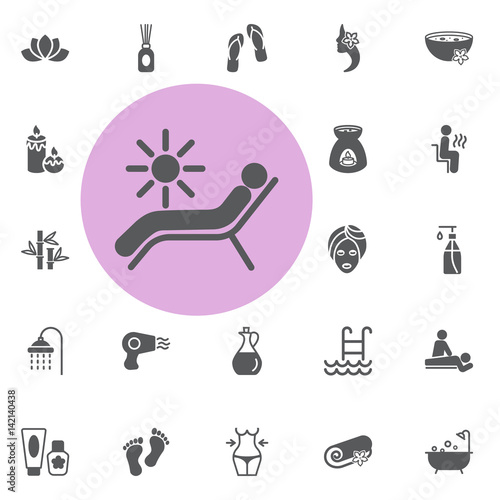 solarium icon. spa set vector illustration