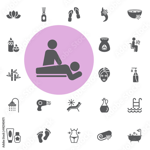 Massage Icon. spa set vector illustration