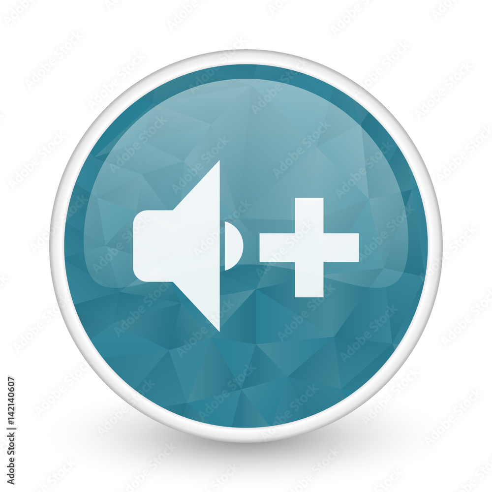 Speaker volume brillant crystal design round blue web icon. Speaker volume brillant crystal design round blue web icon.
