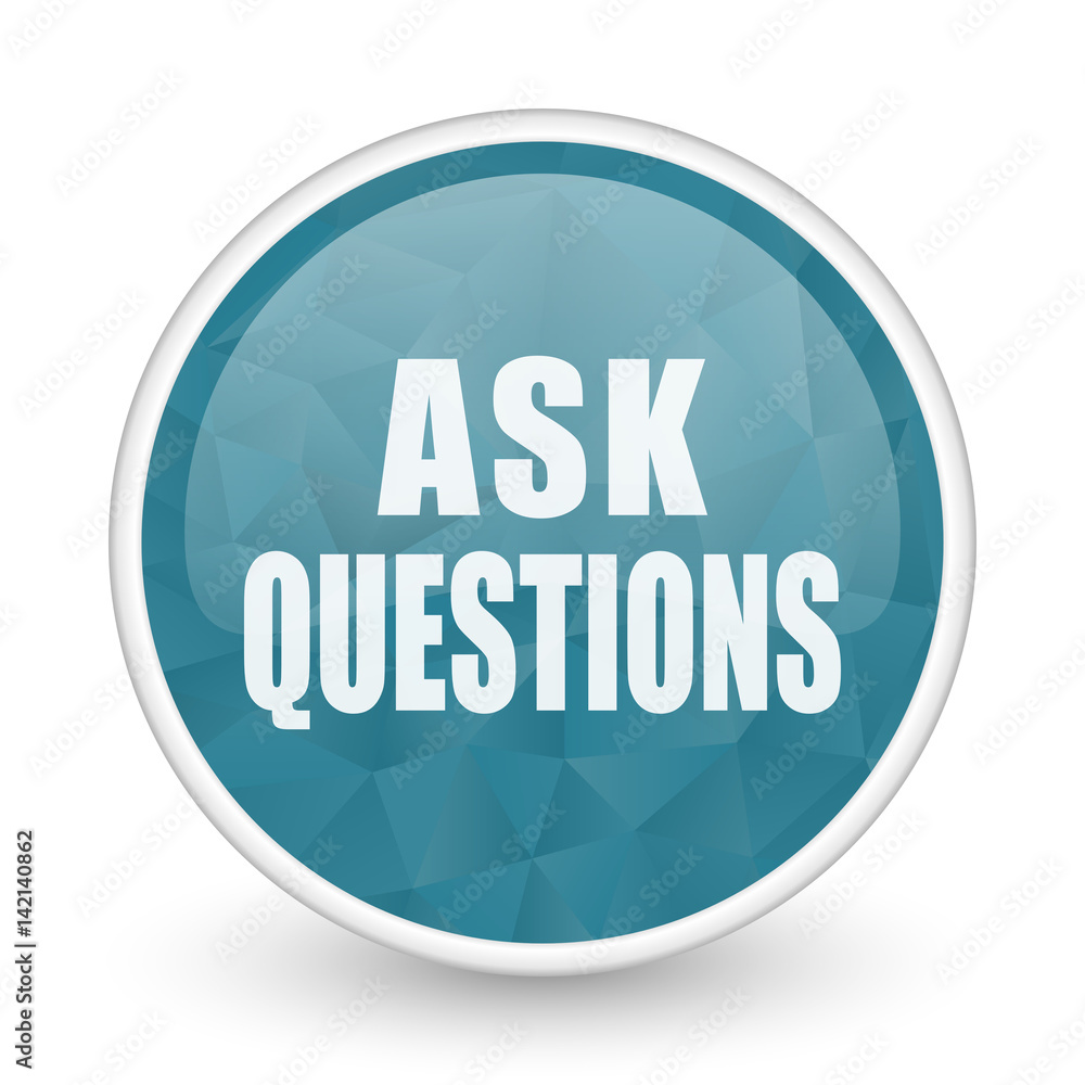 Ask questions brillant crystal design round blue web icon. Ask questions brillant crystal design round blue web icon.
