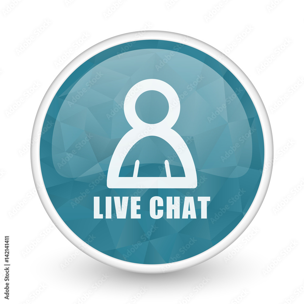 Live chat brillant crystal design round blue web icon. Live chat brillant crystal design round blue web icon.