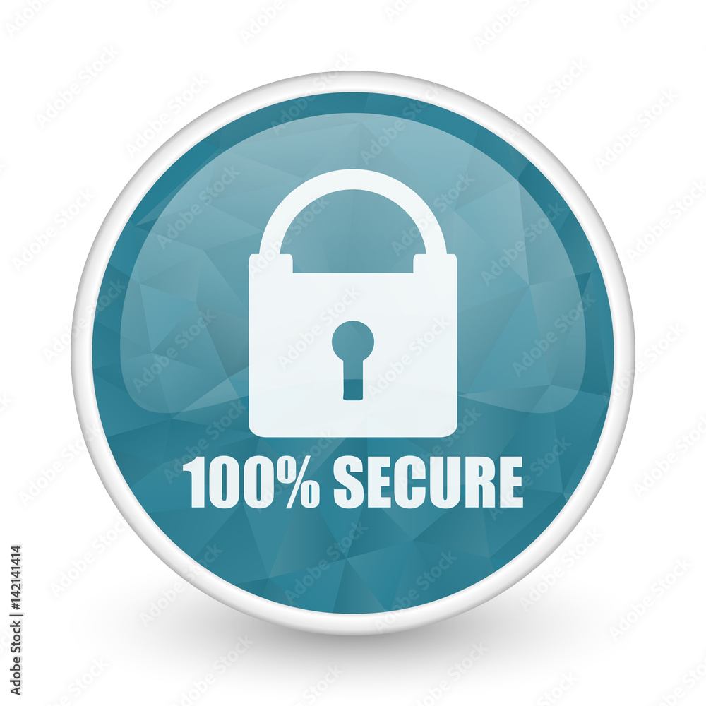 Secure brillant crystal design round blue web icon. Secure brillant crystal design round blue web icon.