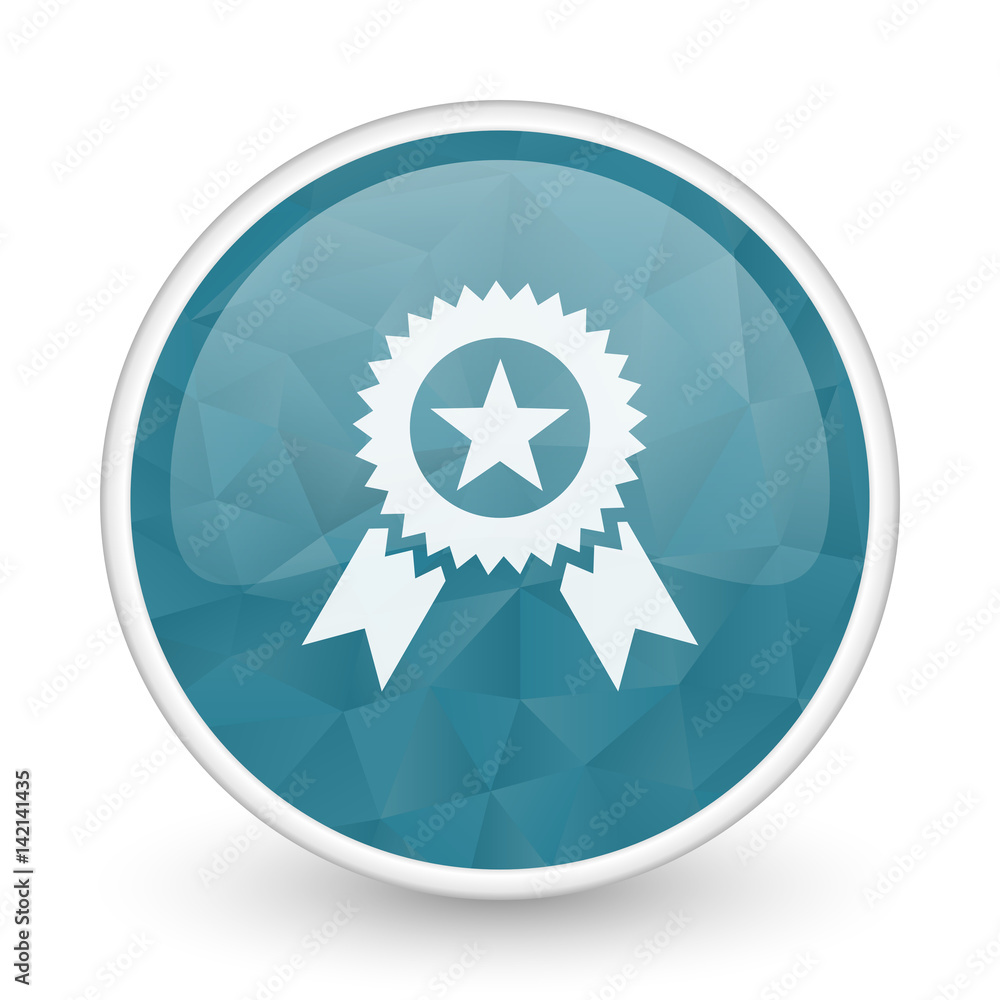 Award brillant crystal design round blue web icon. Award brillant crystal design round blue web icon.